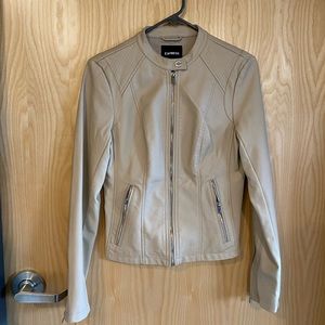 Tan leather jacket , Express